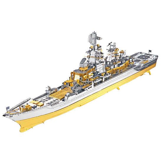 Russian Battlecruiser Pyotr 3D metal puzzle by Piececool – warship model kit for teens and adults