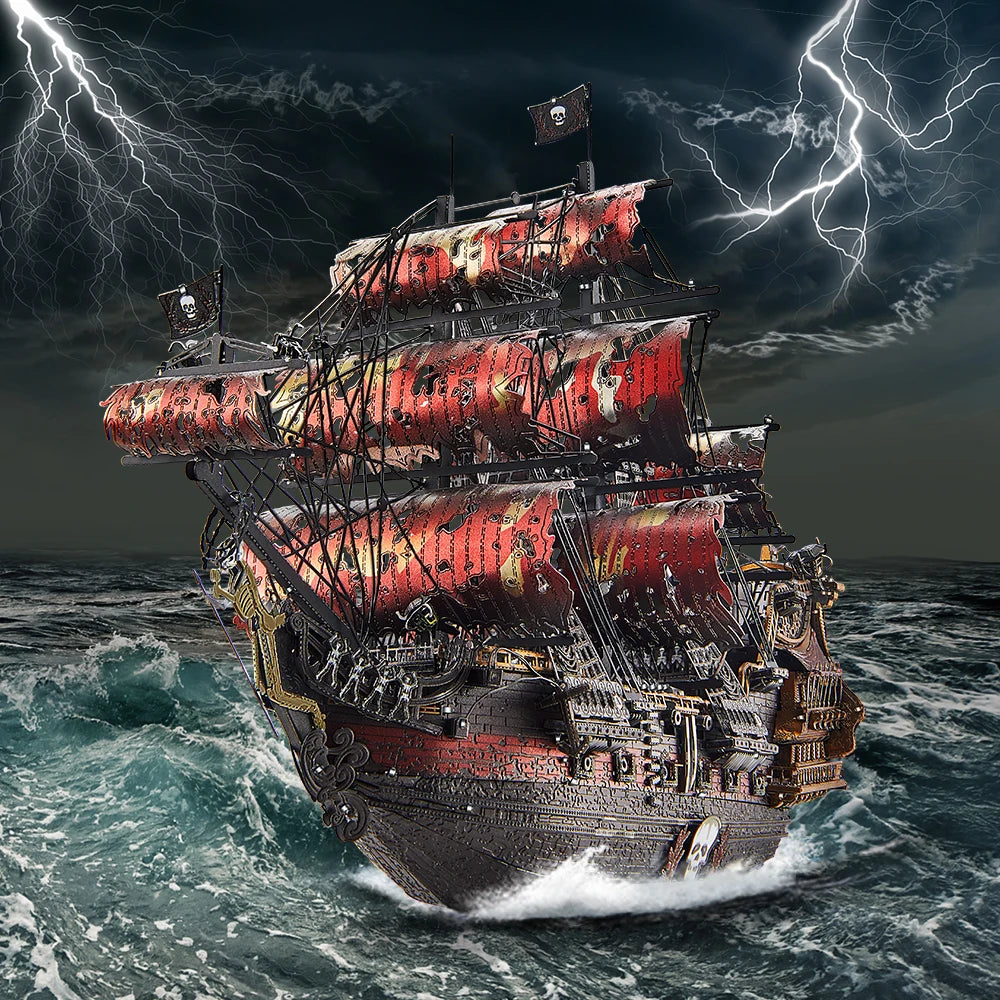 Queen Anne’s Revenge Pirate Ship 3D metal puzzle by Piececool – movie-inspired DIY model kit for adults and teens