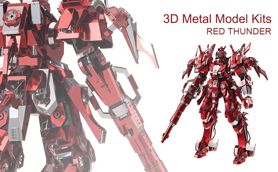 Red Thunder 3D metal puzzle by Piececool – powerful DIY model kit for teens and adults