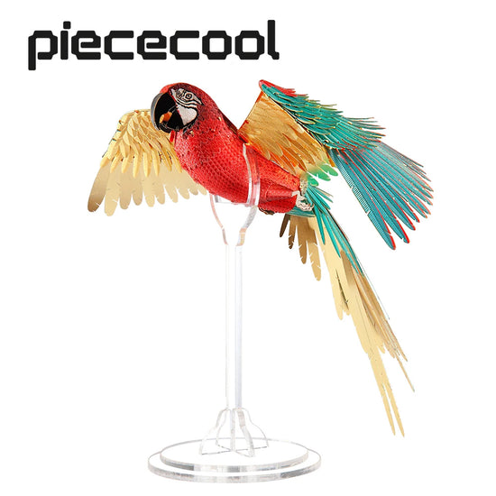 scarlet Macaw 3D metal puzzle by Piececool – DIY bird model kit