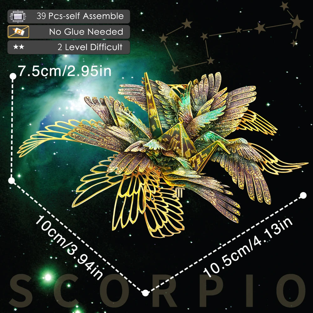 Scorpio Constellation 3D metal puzzle by Piececool – horoscope DIY model kit for teens and adults