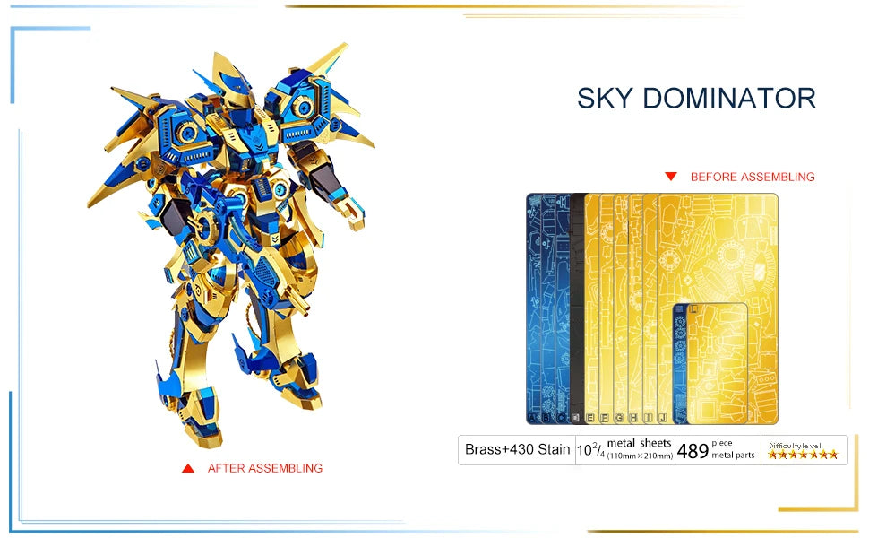Sky Dominator 3D metal puzzle by Piececool – futuristic DIY model kit for teens and adults