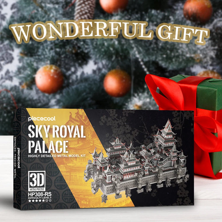 Sky Royal Palace 3D metal puzzle by Piececool – DIY architectural model kit for adults and teens