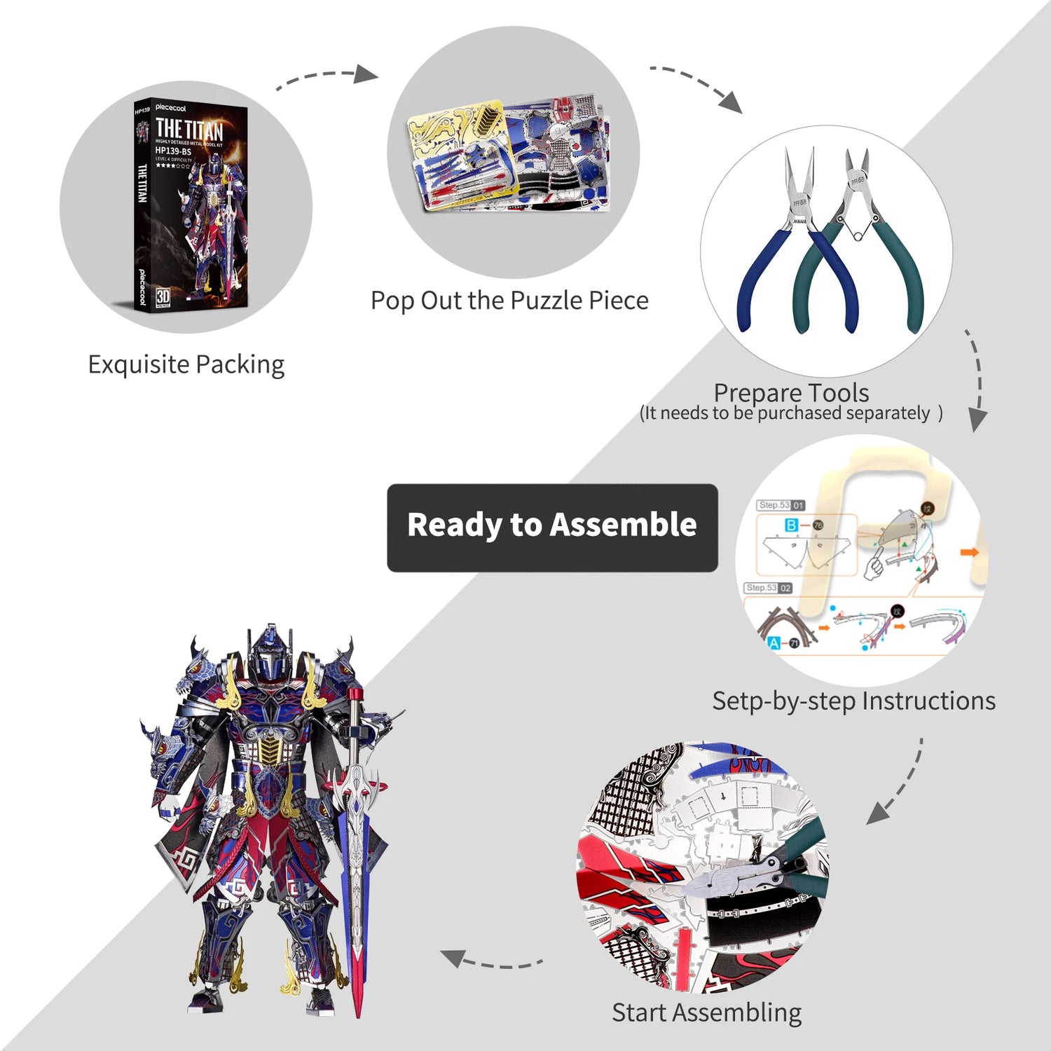 Titan robot 3D metal puzzle by Piececool – DIY model kit for teens and adults